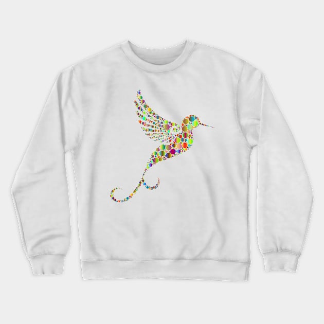 Hummingbird in prismatic colourful design with circles 1 Crewneck Sweatshirt by Montanescu